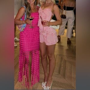 Peppermayo pink beaded shorts and tank set xs